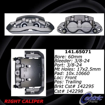 Front Right Rebuilt Caliper With Hardware by CENTRIC PARTS - 141.65071 pa8