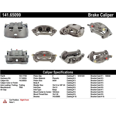 Front Right Rebuilt Caliper With Hardware by CENTRIC PARTS - 141.65099 pa4