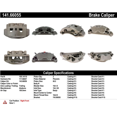 Front Right Rebuilt Caliper With Hardware by CENTRIC PARTS - 141.66055 pa10