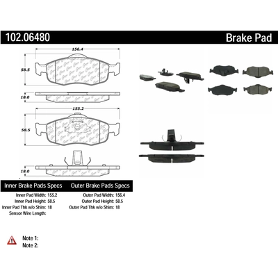 Front Semi Metallic Pads by CENTRIC PARTS - 102.06480 pa2