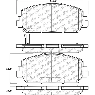 Front Semi Metallic Pads by CENTRIC PARTS - 102.16970 pa6