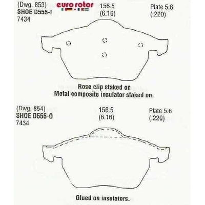 Front Semi Metallic Pads by EUROROTOR - F1D555A-H pa3