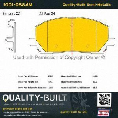 Front Semi Metallic Pads by QUALITY-BUILT - 1001-0884M pa1