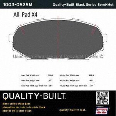 Front Semi Metallic Pads by QUALITY-BUILT - 1003-0525M pa1