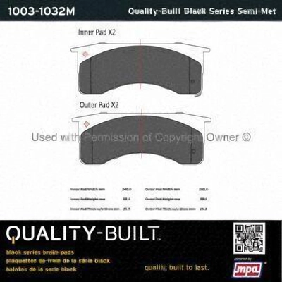 Front Semi Metallic Pads by QUALITY-BUILT - 1003-1032M pa9