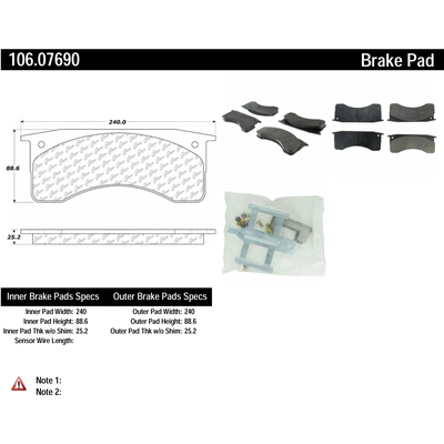 Front Severe Duty Semi Metallic Premium Pad by CENTRIC PARTS - 106.07690 pa1