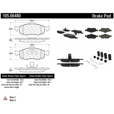 Front Super Premium Ceramic Pads by CENTRIC PARTS - 105.06480 pa9