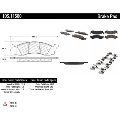 Front Super Premium Ceramic Pads by CENTRIC PARTS - 105.11580 pa1