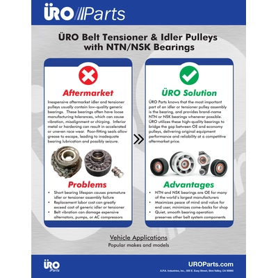 New Idler Pulley by URO - 07K145172C pa2