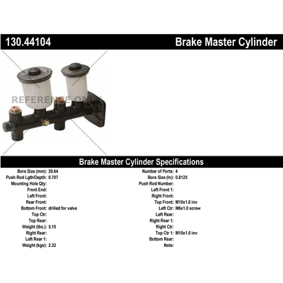 New Master Cylinder by CENTRIC PARTS - 130.44104 pa2