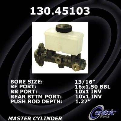 New Master Cylinder by CENTRIC PARTS - 130.45103 pa1