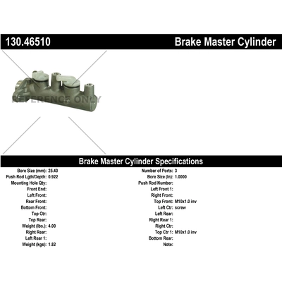 New Master Cylinder by CENTRIC PARTS - 130.46510 pa1