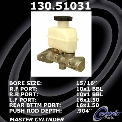 New Master Cylinder by CENTRIC PARTS - 130.51031 pa4