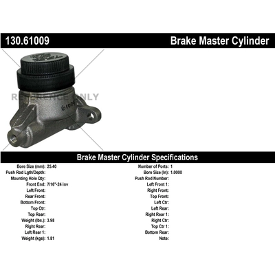 New Master Cylinder by CENTRIC PARTS - 130.61009 pa2