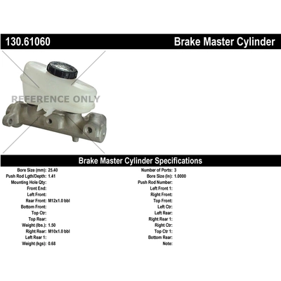 New Master Cylinder by CENTRIC PARTS - 130.61060 pa1