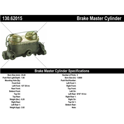 New Master Cylinder by CENTRIC PARTS - 130.62015 pa2