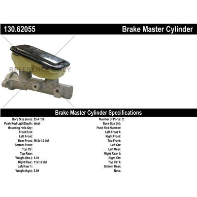 New Master Cylinder by CENTRIC PARTS - 130.62055 pa1