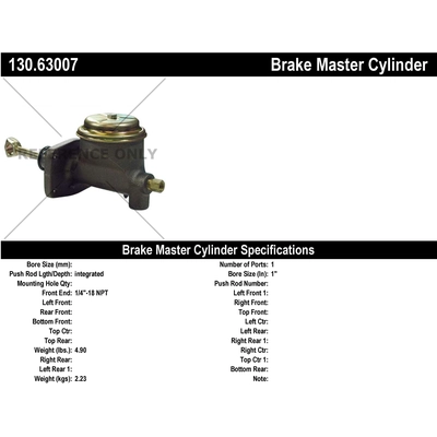 New Master Cylinder by CENTRIC PARTS - 130.63007 pa1