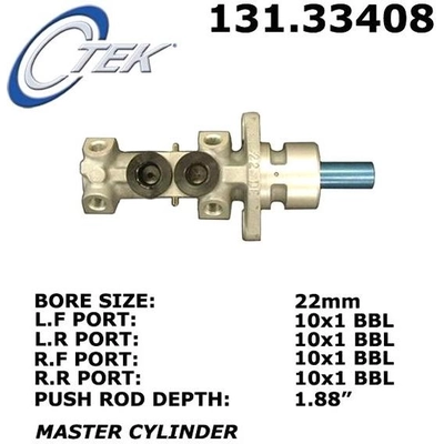 New Master Cylinder by CENTRIC PARTS - 131.33408 pa8