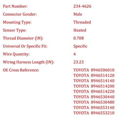 Oxygen Sensor by DENSO - 234-4626 pa12