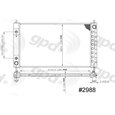 Radiator by GLOBAL PARTS DISTRIBUTORS - 2988C pa1