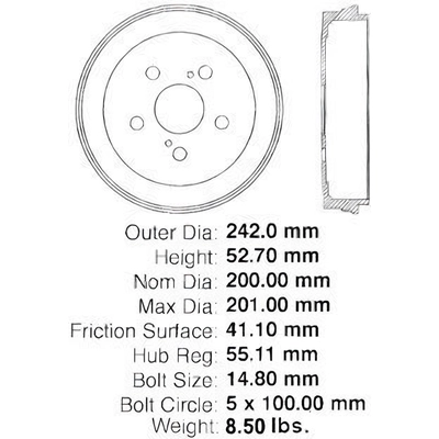 Rear Brake Drum by CENTRIC PARTS - 123.44038 pa4