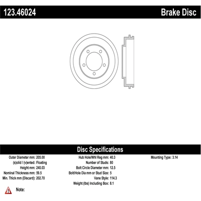 Rear Brake Drum by CENTRIC PARTS - 123.46024 pa1