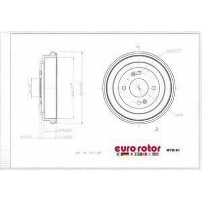 Rear Brake Drum by EUROROTOR - HYD61 pa1