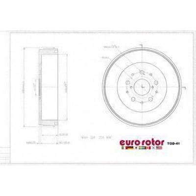 Rear Brake Drum by EUROROTOR - TOD41 pa1