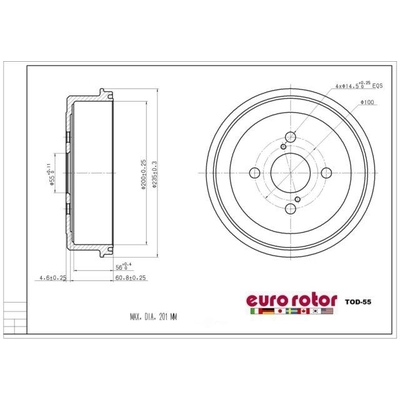 EUROROTOR - TOD55 - Rear Brake Drum pa3