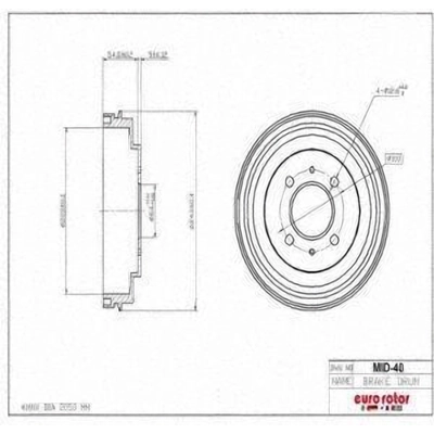 Rear Brake Drum by ULTRA - MID40 pa2