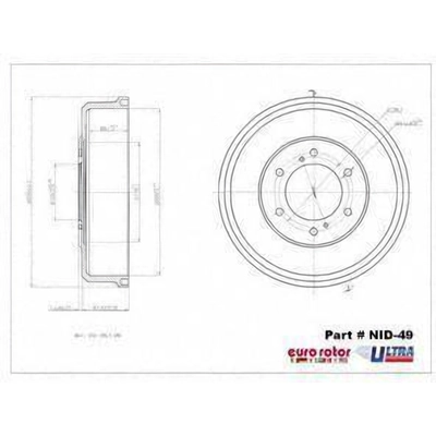 Rear Brake Drum by ULTRA - NID49 pa3