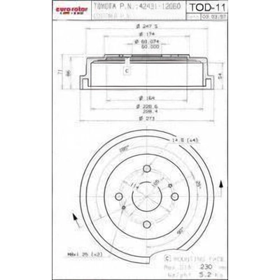 Rear Brake Drum by ULTRA - TOD11 pa2