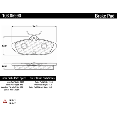 Rear Ceramic Pads by CENTRIC PARTS - 103.05990 pa1