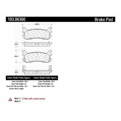 Rear Ceramic Pads by CENTRIC PARTS - 103.06360 pa3