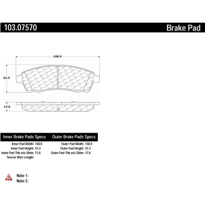 Rear Ceramic Pads by CENTRIC PARTS - 103.07570 pa1