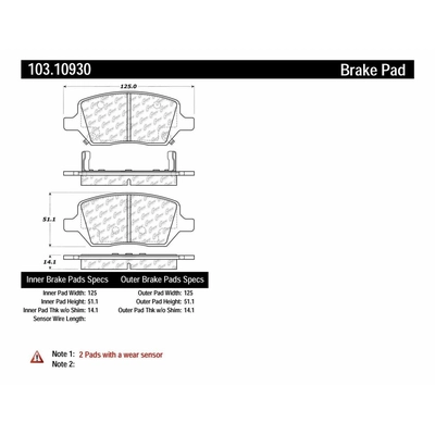 Rear Ceramic Pads by CENTRIC PARTS - 103.10930 pa3