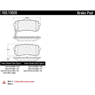 Rear Ceramic Pads by CENTRIC PARTS - 103.13020 pa4