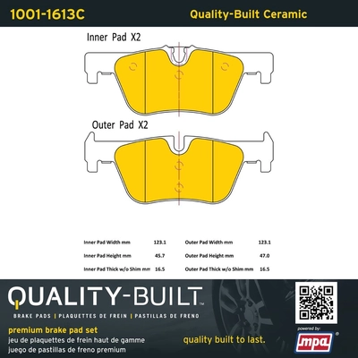 QUALITY-BUILT - 1001-1613C - Rear Disc Brake Pad Set pa2