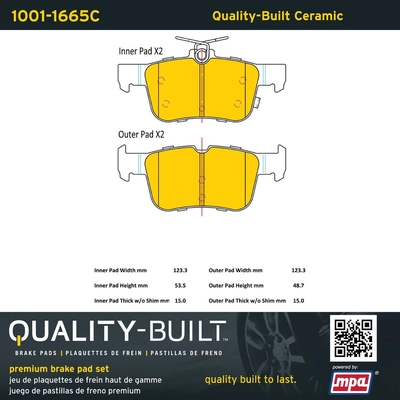 QUALITY-BUILT - 1001-1665C - Rear Disc Brake Pad Set pa1