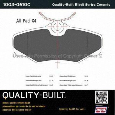 Rear Ceramic Pads by QUALITY-BUILT - 1003-0610C pa2