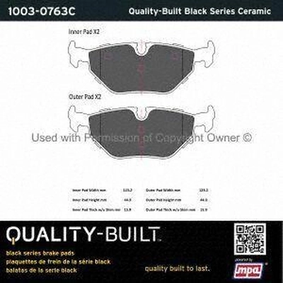 Rear Ceramic Pads by QUALITY-BUILT - 1003-0763C pa1