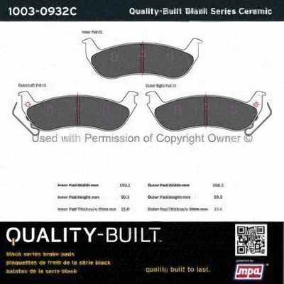 Rear Ceramic Pads by QUALITY-BUILT - 1003-0932C pa2