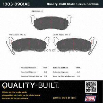 Rear Ceramic Pads by QUALITY-BUILT - 1003-0981AC pa2