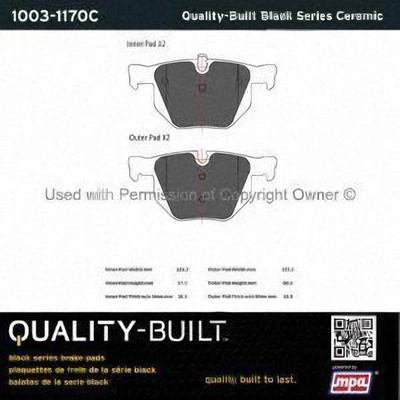 Rear Ceramic Pads by QUALITY-BUILT - 1003-1170C pa1