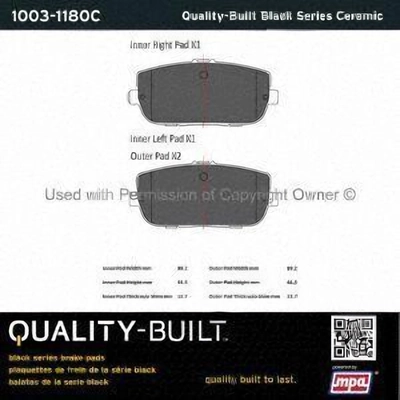 Rear Ceramic Pads by QUALITY-BUILT - 1003-1180C pa2