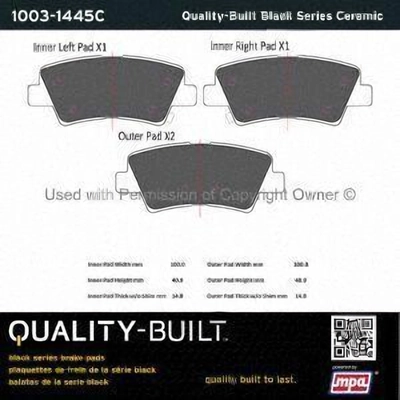 Rear Ceramic Pads by QUALITY-BUILT - 1003-1445C pa2