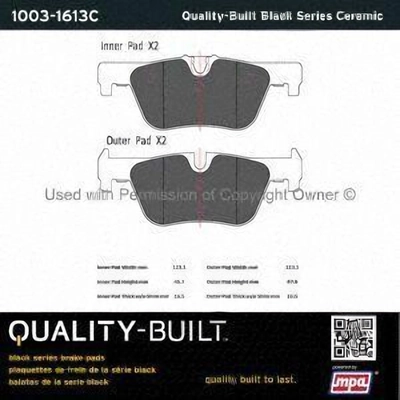 Rear Ceramic Pads by QUALITY-BUILT - 1003-1613C pa2