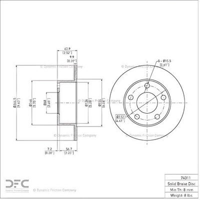 Rear Disc Brake Rotor by DYNAMIC FRICTION COMPANY - 600-74011 pa8