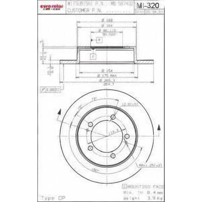 Rear Disc Brake Rotor by ULTRA - MI320 pa1